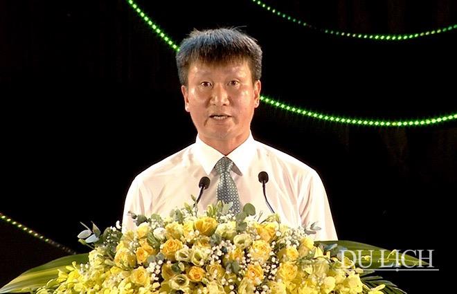 Chủ tịch UBND tỉnh Yên Bái Trần Huy Tuấn phát biểu